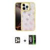 MARSİLYAN™- iPhone 16 Pro Max Kılıf Odak Prime - Şeffaf 360 Full Body Arka Koruyucu + PVD Metal Kamera Lens - GD