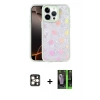 MARSİLYAN™- iPhone 16 Pro Max Kılıf Odak Prime - Şeffaf 360 Full Body Arka Koruyucu + PVD Metal Kamera Lens - GD