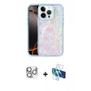 MARSİLYAN™- iPhone 16 Pro Max Kılıf Odak Prime - Siyah 3D Antistatik Cam Ekran Koruyucu + Pers Alüminyum Kamera Lens - GS