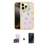 MARSİLYAN™- iPhone 16 Pro Max Kılıf Odak Prime - Siyah 3D Antistatik Hayalet Cam Ekran Koruyucu + Bilvis Titan Kamera Lens - SH