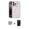 MARSİLYAN™- iPhone 16 Pro Max Kılıf Odak Prime - Siyah 3D Antistatik Hayalet Cam Ekran Koruyucu + Pers Alüminyum Kamera Lens - GI