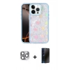 MARSİLYAN™- iPhone 16 Pro Max Kılıf Odak Prime - Siyah 3D Antistatik Hayalet Cam Ekran Koruyucu + Pers Alüminyum Kamera Lens - GI