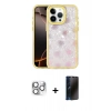 MARSİLYAN™- iPhone 16 Pro Max Kılıf Odak Prime - Siyah 3D Antistatik Hayalet Cam Ekran Koruyucu + Pers Alüminyum Kamera Lens - GS