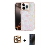 MARSİLYAN™- iPhone 16 Pro Max Kılıf Odak Prime - Siyah 3D Antistatik Hayalet Cam Ekran Koruyucu + Pers Alüminyum Kamera Lens - CLTM