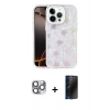 MARSİLYAN™- iPhone 16 Pro Max Kılıf Odak Prime - Siyah 3D Antistatik Hayalet Cam Ekran Koruyucu + Pers Alüminyum Kamera Lens - GI