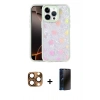MARSİLYAN™- iPhone 16 Pro Max Kılıf Odak Prime - Siyah 3D Antistatik Hayalet Cam Ekran Koruyucu + Pers Alüminyum Kamera Lens - CLTM