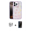 MARSİLYAN™- iPhone 16 Pro Max Kılıf Odak Prime - Siyah 3D Antistatik Hayalet Cam Ekran Koruyucu + Pers Alüminyum Kamera Lens - GS