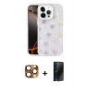 MARSİLYAN™- iPhone 16 Pro Max Kılıf Odak Prime - Siyah 3D Antistatik Hayalet Cam Ekran Koruyucu + Pers Alüminyum Kamera Lens - CLTM