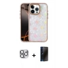 MARSİLYAN™- iPhone 16 Pro Max Kılıf Odak Prime - Siyah 3D Antistatik Hayalet Cam Ekran Koruyucu + Pers Alüminyum Kamera Lens - GI