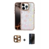 MARSİLYAN™- iPhone 16 Pro Max Kılıf Odak Prime - Siyah 3D Antistatik Hayalet Cam Ekran Koruyucu + Pers Alüminyum Kamera Lens - CLTM