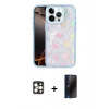 MARSİLYAN™- iPhone 16 Pro Max Kılıf Odak Prime - Siyah 3D Antistatik Hayalet Cam Ekran Koruyucu + PVD Metal Kamera Lens - GD