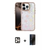 MARSİLYAN™- iPhone 16 Pro Max Kılıf Odak Prime - Siyah 3D Antistatik Hayalet Cam Ekran Koruyucu + PVD Metal Kamera Lens - GD