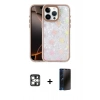 MARSİLYAN™- iPhone 16 Pro Max Kılıf Odak Prime - Siyah 3D Antistatik Hayalet Cam Ekran Koruyucu + PVD Metal Kamera Lens - GS