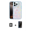 MARSİLYAN™- iPhone 16 Pro Max Kılıf Odak Prime - Siyah 3D Antistatik Hayalet Cam Ekran Koruyucu + PVD Metal Kamera Lens - SH