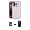MARSİLYAN™- iPhone 16 Pro Max Kılıf Odak Prime - Siyah 3D Antistatik Hayalet Cam Ekran Koruyucu + PVD Metal Kamera Lens - GS