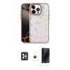 MARSİLYAN™- iPhone 16 Pro Max Kılıf Odak Prime - Siyah 3D Antistatik Hayalet Cam Ekran Koruyucu + PVD Metal Kamera Lens - SH