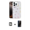 MARSİLYAN™- iPhone 16 Pro Max Kılıf Odak Prime - Siyah 3D Antistatik Hayalet Cam Ekran Koruyucu + PVD Metal Kamera Lens - GS