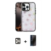 MARSİLYAN™- iPhone 16 Pro Max Kılıf Odak Prime - Siyah 3D Antistatik Hayalet Cam Ekran Koruyucu + PVD Metal Kamera Lens - GD