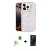 MARSİLYAN™- iPhone 16 Pro Max Kılıf Odak Prime - Siyah 3D Antistatik Hayalet Cam Ekran Koruyucu + Raze Metal Kamera Lens - BZ