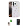 MARSİLYAN™- iPhone 16 Pro Max Kılıf Odak Prime - Siyah 3D Antistatik Hayalet Cam Ekran Koruyucu + Raze Metal Kamera Lens - NLGY