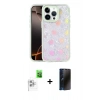 MARSİLYAN™- iPhone 16 Pro Max Kılıf Odak Prime - Siyah 3D Antistatik Hayalet Cam Ekran Koruyucu + Raze Metal Kamera Lens - BZ