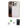 MARSİLYAN™- iPhone 16 Pro Max Kılıf Odak Prime - Siyah 3D Antistatik Hayalet Cam Ekran Koruyucu + Raze Metal Kamera Lens - BZ