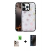MARSİLYAN™- iPhone 16 Pro Max Kılıf Odak Prime - Siyah 3D Antistatik Hayalet Cam Ekran Koruyucu + Raze Metal Kamera Lens - NLGY