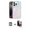 MARSİLYAN™- iPhone 16 Pro Max Kılıf Odak Prime - Siyah 3D Antistatik Mat Seramik Nano Ekran Koruyucu + Gold PVD Metal Kamera Lens