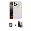 MARSİLYAN™- iPhone 16 Pro Max Kılıf Odak Prime - Siyah 3D Antistatik Mat Seramik Nano Ekran Koruyucu + Gold PVD Metal Kamera Lens
