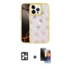 MARSİLYAN™- iPhone 16 Pro Max Kılıf Odak Prime - Siyah 3D Antistatik Mat Seramik Nano Ekran Koruyucu + PVD Metal Kamera Lens - GD