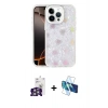 MARSİLYAN™- iPhone 16 Pro Max Kılıf Odak Prime - Siyah 3D Antistatik Seramik Nano Ekran Koruyucu + Gümüş Bilvis Titan Kamera Lens