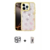 MARSİLYAN™- iPhone 16 Pro Max Kılıf Odak Prime - Siyah Bilvis 3D Cam Ekran Koruyucu + Pers Alüminyum Kamera Lens - GI