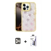 MARSİLYAN™- iPhone 16 Pro Max Kılıf Odak Prime - Siyah Bilvis 3X AR Hayalet Cam Ekran Koruyucu + PVD Metal Kamera Lens - GD