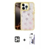 MARSİLYAN™- iPhone 16 Pro Max Kılıf Odak Prime - Siyah Bilvis 3X AR Hayalet Cam Ekran Koruyucu + PVD Metal Kamera Lens - GS