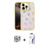 MARSİLYAN™- iPhone 16 Pro Max Kılıf Odak Prime - Siyah Bilvis 3X AR HD Cam Ekran Koruyucu + Pers Alüminyum Kamera Lens - GI