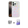 MARSİLYAN™- iPhone 16 Pro Max Kılıf Odak Prime - Siyah Bilvis 5in1 5D Magic Hayalet Cam Ekran Koruyucu + Pers Alüminyum Kamera Lens - GI