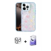 MARSİLYAN™- iPhone 16 Pro Max Kılıf Odak Prime - Siyah Bilvis 5in1 5D Magic Hayalet Cam Ekran Koruyucu + Pers Alüminyum Kamera Lens - GS