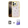 MARSİLYAN™- iPhone 16 Pro Max Kılıf Odak Prime - Siyah Bilvis 5in1 5D Magic Hayalet Cam Ekran Koruyucu + PVD Metal Kamera Lens - GD