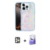 MARSİLYAN™- iPhone 16 Pro Max Kılıf Odak Prime - Siyah Bilvis 5in1 5D Magic Hayalet Cam Ekran Koruyucu + PVD Metal Kamera Lens - GD