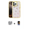 MARSİLYAN™- iPhone 16 Pro Max Kılıf Odak Prime - Siyah Buffer Hayalet Cam Ekran Koruyucu + Gri Pers Alüminyum Kamera Lens