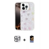 MARSİLYAN™- iPhone 16 Pro Max Kılıf Odak Prime - Siyah Buffer Hayalet Cam Ekran Koruyucu + Gri Pers Alüminyum Kamera Lens