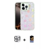 MARSİLYAN™- iPhone 16 Pro Max Kılıf Odak Prime - Siyah Buffer Hayalet Cam Ekran Koruyucu + Gri Pers Alüminyum Kamera Lens