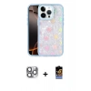 MARSİLYAN™- iPhone 16 Pro Max Kılıf Odak Prime - Siyah Buffer Hayalet Cam Ekran Koruyucu + Gri Pers Alüminyum Kamera Lens