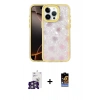 MARSİLYAN™- iPhone 16 Pro Max Kılıf Odak Prime - Siyah Buffer Hayalet Cam Ekran Koruyucu + Gümüş Bilvis Titan Kamera Lens