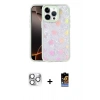 MARSİLYAN™- iPhone 16 Pro Max Kılıf Odak Prime - Siyah Buffer Hayalet Cam Ekran Koruyucu + Gümüş Pers Alüminyum Kamera Lens
