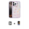 MARSİLYAN™- iPhone 16 Pro Max Kılıf Odak Prime - Siyah Buffer Hayalet Cam Ekran Koruyucu + Gümüş PVD Metal Kamera Lens
