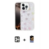 MARSİLYAN™- iPhone 16 Pro Max Kılıf Odak Prime - Siyah Buffer Hayalet Cam Ekran Koruyucu + Gümüş PVD Metal Kamera Lens