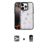 MARSİLYAN™- iPhone 16 Pro Max Kılıf Odak Prime - Siyah Buffer Hayalet Cam Ekran Koruyucu + Gümüş PVD Metal Kamera Lens