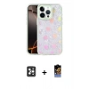 MARSİLYAN™- iPhone 16 Pro Max Kılıf Odak Prime - Siyah Buffer Hayalet Cam Ekran Koruyucu + PVD Metal Kamera Lens - SH