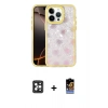 MARSİLYAN™- iPhone 16 Pro Max Kılıf Odak Prime - Siyah Buffer Hayalet Cam Ekran Koruyucu + PVD Metal Kamera Lens - SH